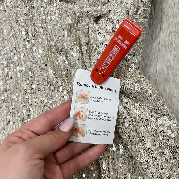 IEENA FOR MAC DUGGAL 26598 V-Neck Sequin Wrap Waist Slit Gown Nude 24 NEW - Picture 8 of 9